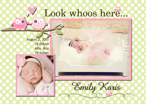 Emily Karis Birth Announcement  2_Front