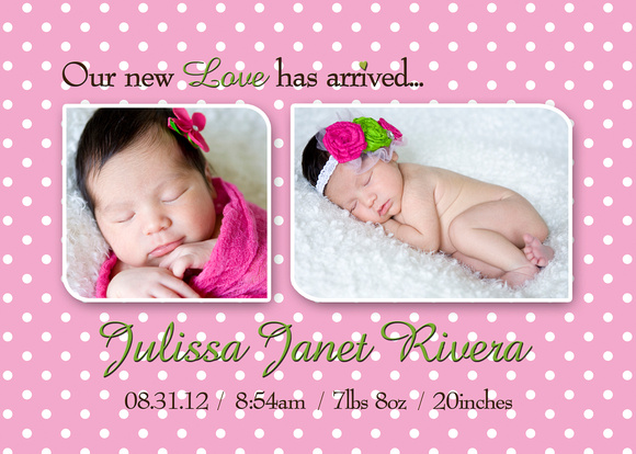 Julissa Birth Announcement