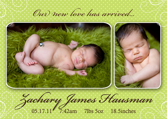 Zachary Front Birth Announcement
